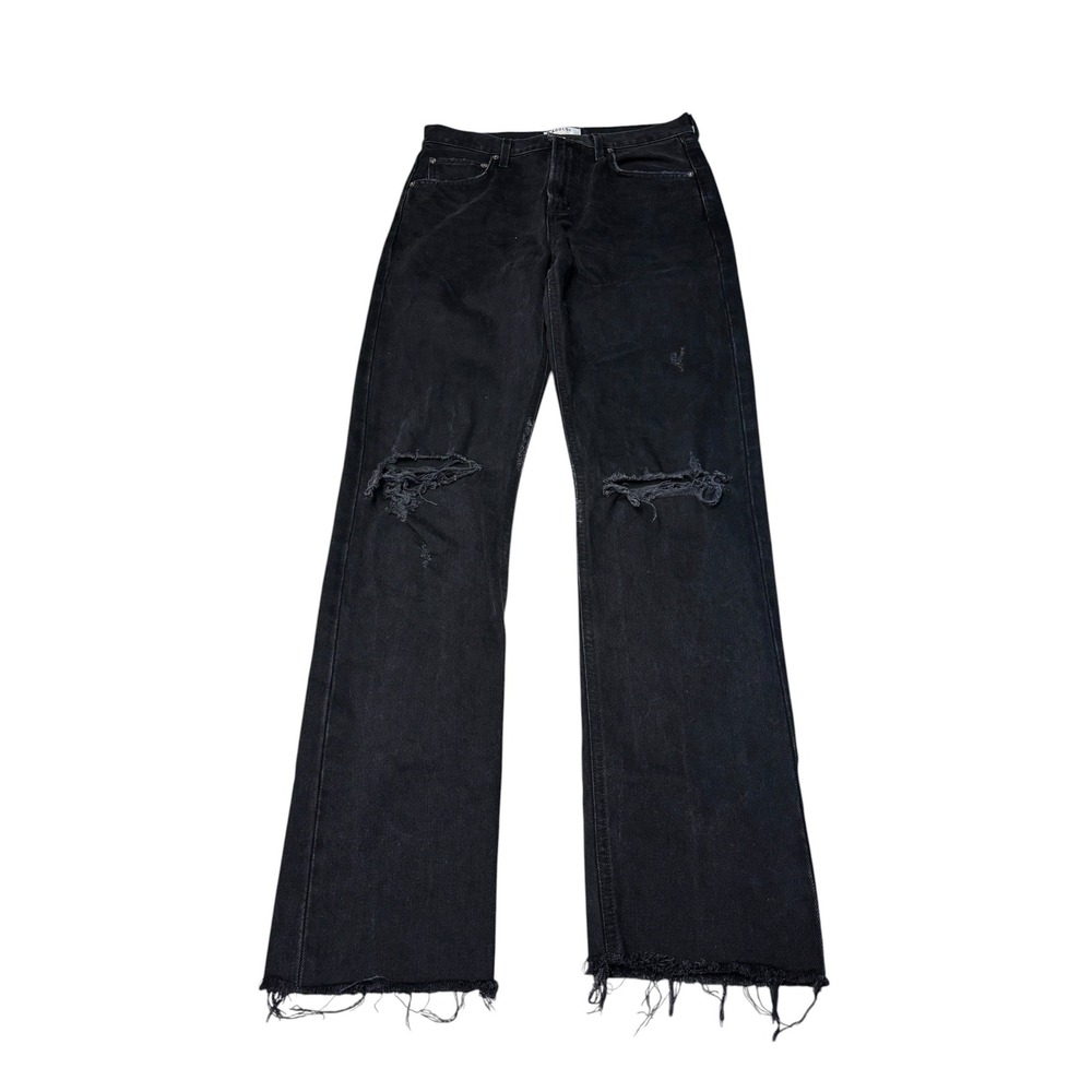 AGOLDE Cherie High Rise Straight Leg Distressed Jeans Black Women Size 27X31 USA